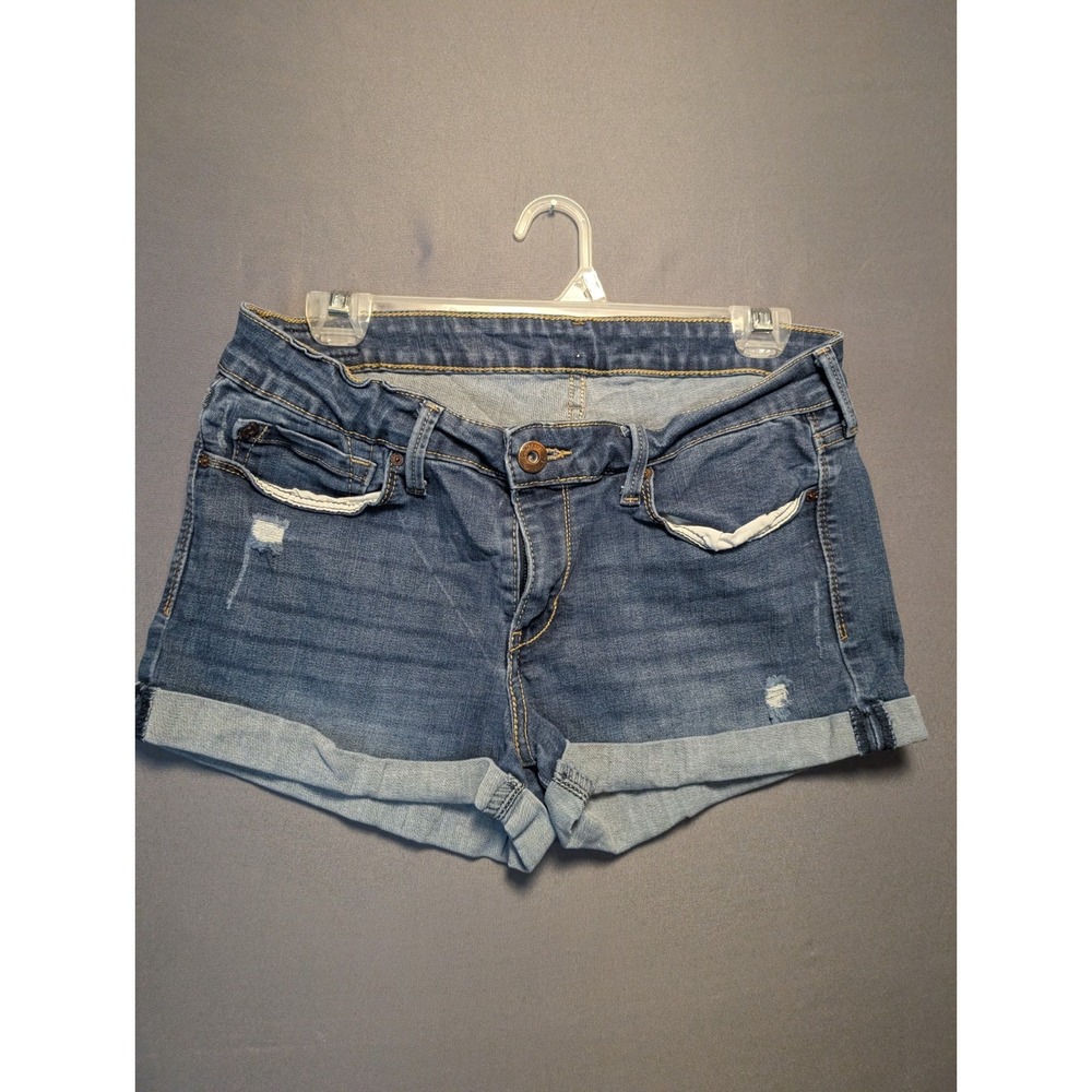 Denizen from Levi's Jean Shorts Womens 13/31 Blue Denim Distressed Cuffed Hem